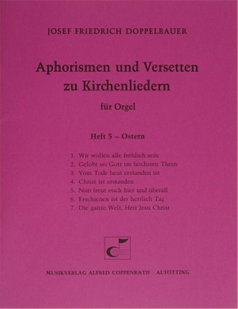 Aphorismen und Versetten zu Kirchenliedern Heft V